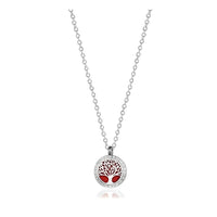 Silver Tree of Life Diffuser Necklace in Gift Box | Aromatherapy Mandala Pendant