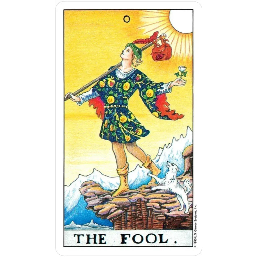 Universal Waite Tarot: A man holding a stick and a cat from the Universal Waite® Tarot Deck