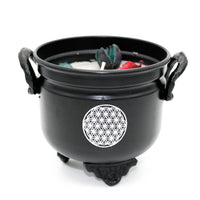 White Sage / Flower of Life Cauldron Candle (11.5 oz)