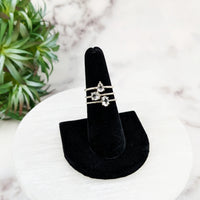 White topaz sterling silver ring with prong setting and diamond, size 4-10 #LV3218