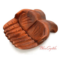 Balinese WOOD OFFERING Hands 8 Hand Carved Bowl for Altar 