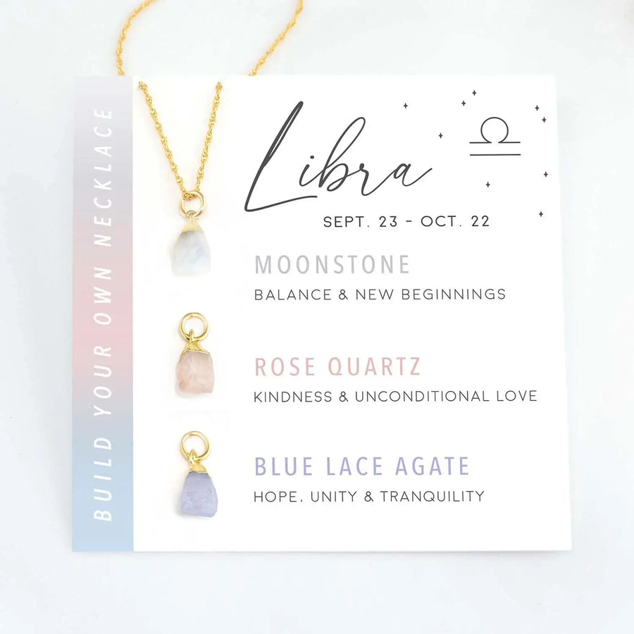 Libra zodiac birthstone necklace from Build Your Own Necklace Set LV7347
