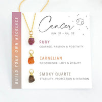 Cancer zodiac necklace with customizable gemstone options for the Build Your Own Necklace Set