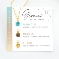 Gemini zodiac necklace with customizable gemstone options for personalized jewelry