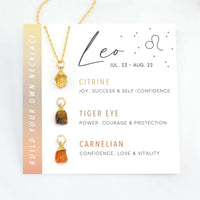 Leo zodiac necklace with customizable gemstone options for personalized jewelry