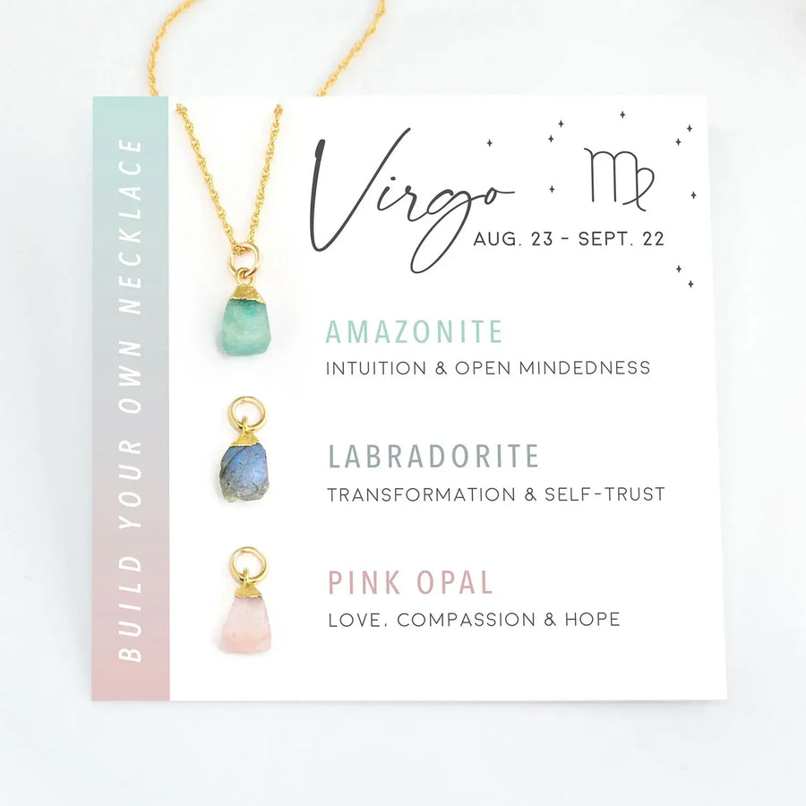 Zodiac-themed necklace display for Zodiac Birthstone Build Your Own Necklace Set LV7347