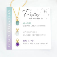 Pisces zodiac necklace with birthstone pendant from Build Your Own Necklace Set LV7347