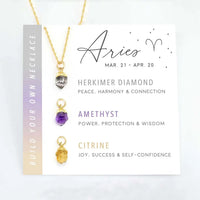 Aries zodiac necklace with gemstone pendants from Build Your Own Necklace Set LV7347