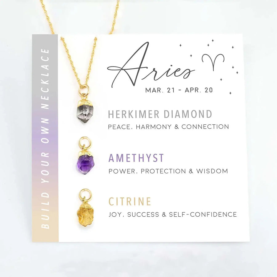 Aries zodiac necklace with gemstone pendants from Build Your Own Necklace Set LV7347
