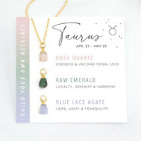 Taurus zodiac necklace with customizable gemstone options in Build Your Own Necklace Set