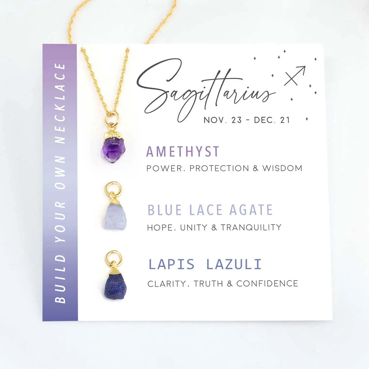Sagittarius birthstone necklace display for Zodiac Build Your Own Necklace Set LV7347
