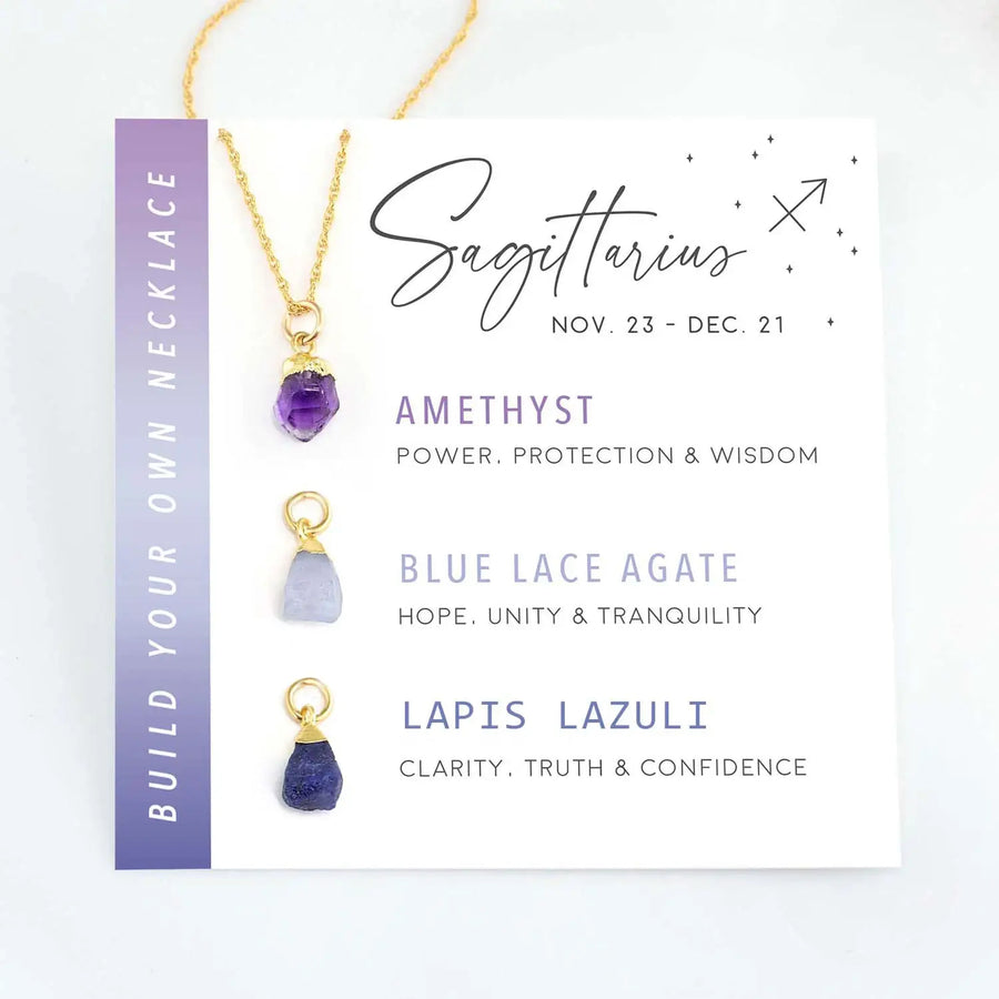Sagittarius birthstone necklace display for Zodiac Build Your Own Necklace Set LV7347
