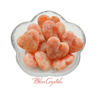 1 Mini SUNSTONE Polished Heart Peach Color Healing Crystal 