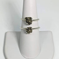 1 Pyrite Crystal Stackable Dainty Ring.925 Sterling Silver 