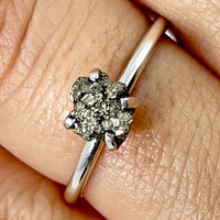 1 Pyrite Crystal Stackable Dainty Ring.925 Sterling Silver 