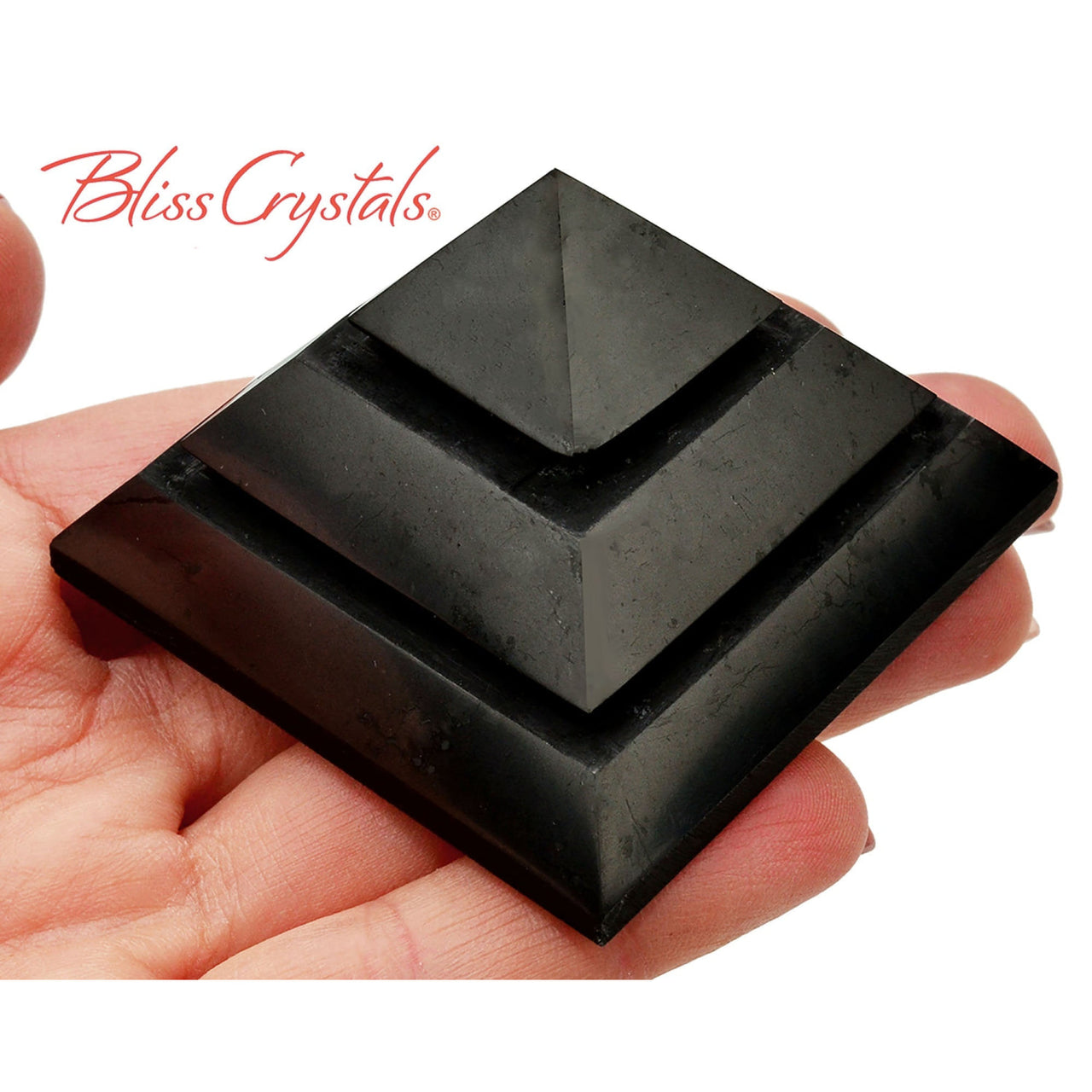 1 SHUNGITE Sakkara Pyramid 1.4 Carved Polished Healing 