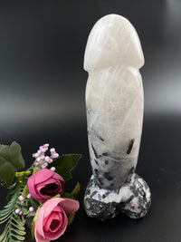 HQ Black Tourmalinated Quartz Phallus 7.25