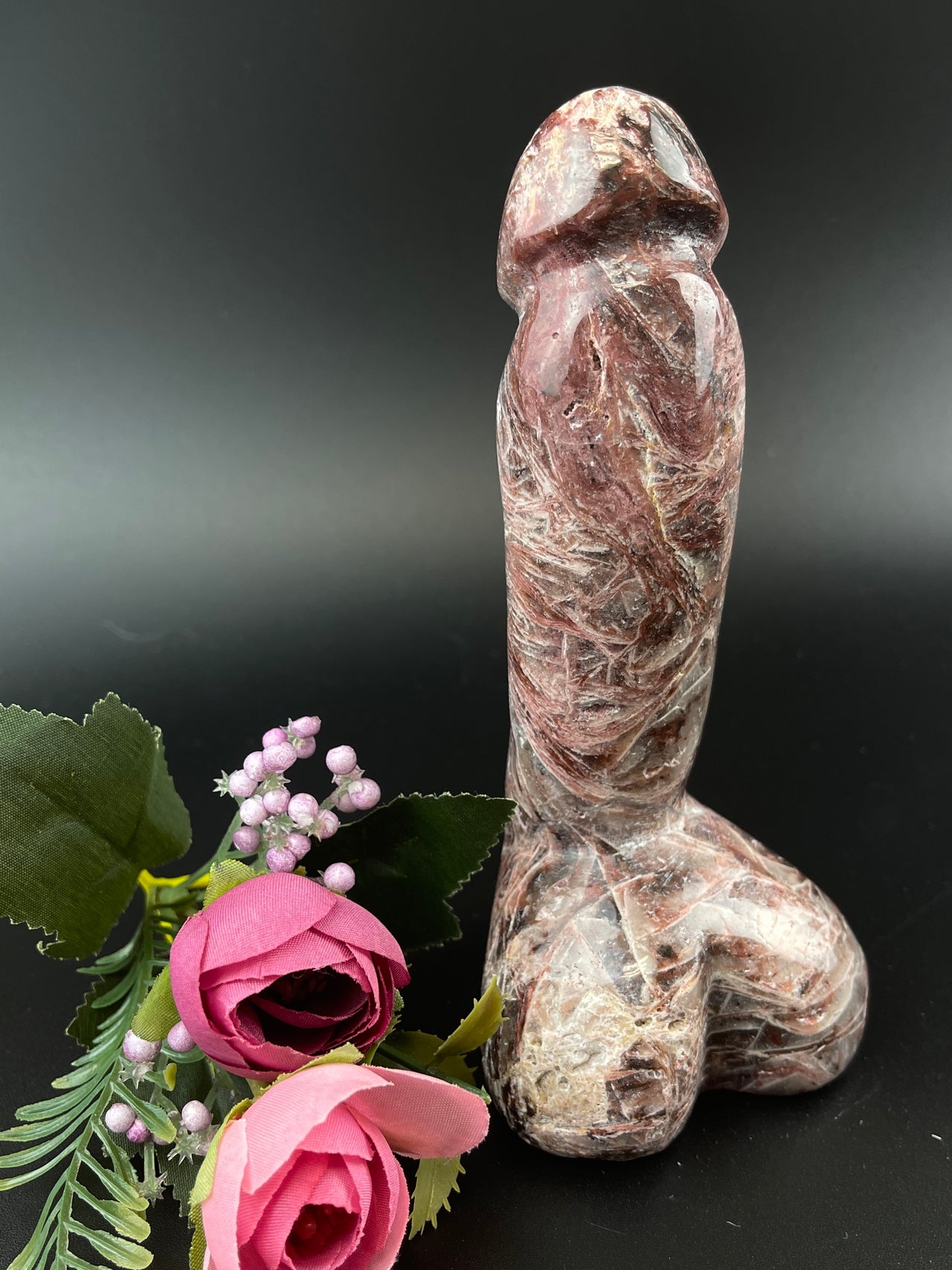 HQ Purple Lace Jasper Phallus 6" Crystal Carving #LV0085