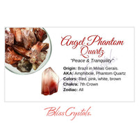 ANGEL PHANTOM QUARTZ Crystal Information Card Double sided 