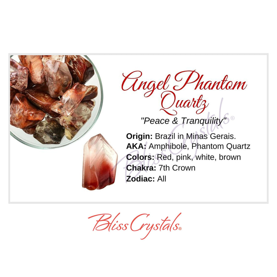 ANGEL PHANTOM QUARTZ Crystal Information Card Double sided 