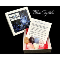 CANCER Zodiac Set of 6 Crystals + Gift Box Bag & Info Card 