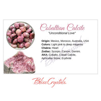 COBALTIAN CALCITE Crystal Information Card Double sided 