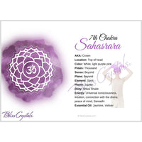 Crown 7th Chakra Sahasrara Information Card Double sided 