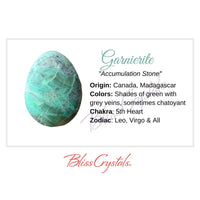 GARNIERITE Crystal Information Card Double sided #HC25