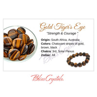 GOLD TIGERS EYE Crystal Information Card Double sided #HC26