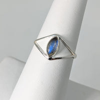 Labradorite Dainty Marquis Sterling Silver Ring #SK8319 - 