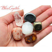 LEO Zodiac Set of 6 Crystals + Gift Box Bag & Info Card 