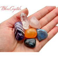 PISCES Zodiac Set of 6 Crystals + Gift Box Bag & Info Card 