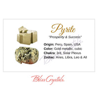 PYRITE Crystal Information Card Double sided #HC32