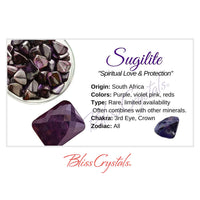 SUGILITE Crystal Information Card Double sided #HC86