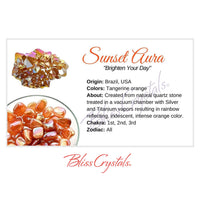 SUNSET AURA Crystal Information Card Double sided #HC90