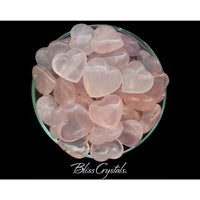 Sweet! 1 Gem Mini ROSE QUARTZ Heart + Bag Polished Stone 